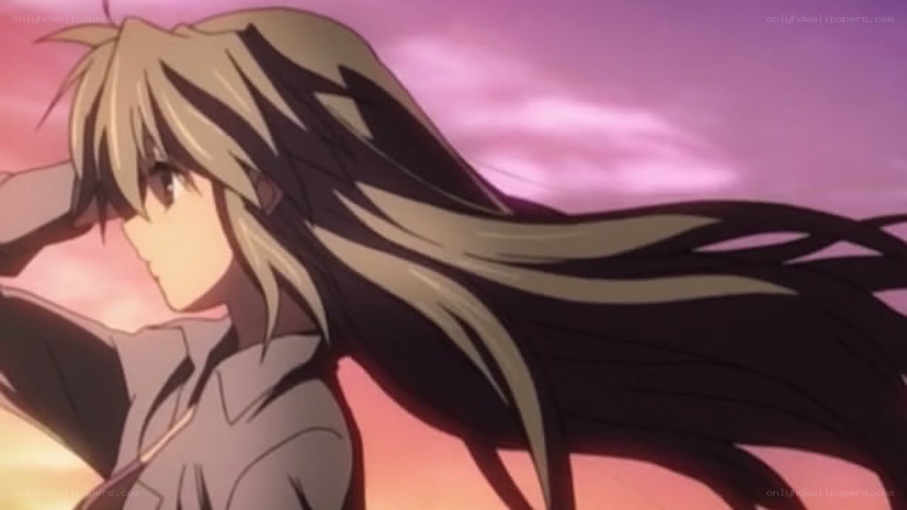 anime character at sunset
