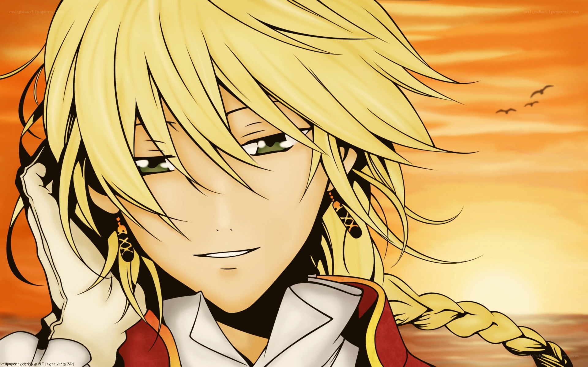 anime character at sunset