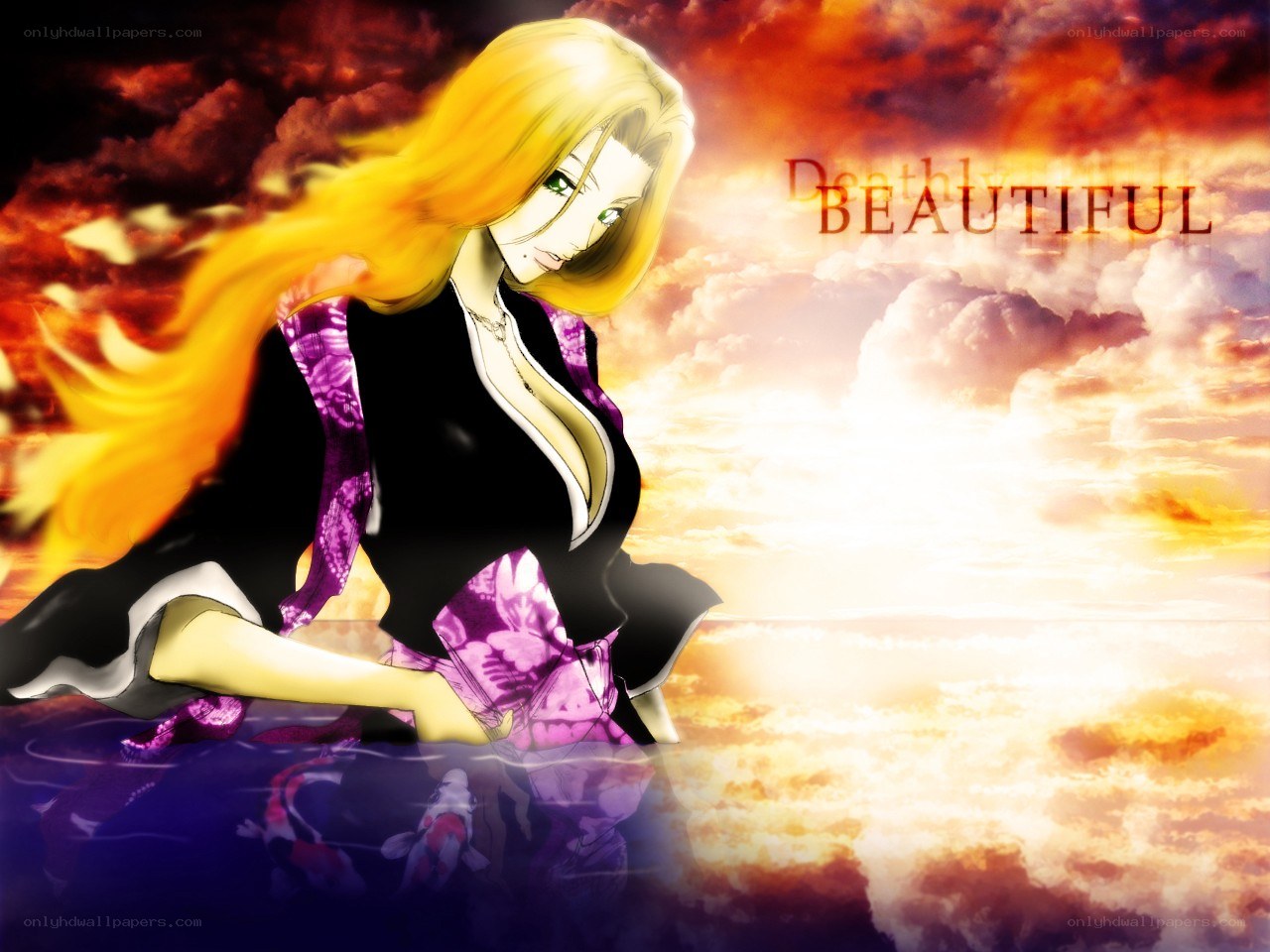 anime character at sunset