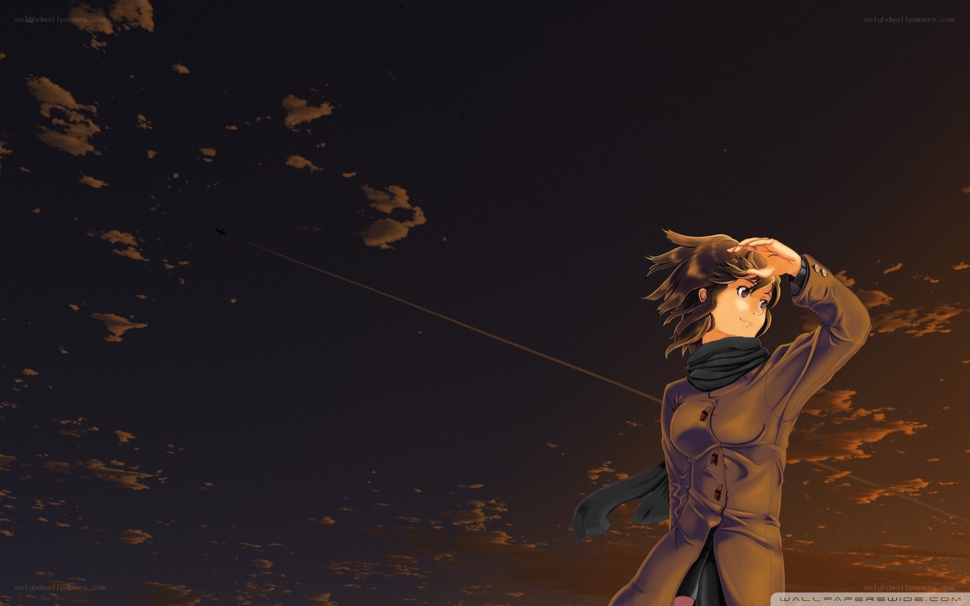 anime character at sunset
