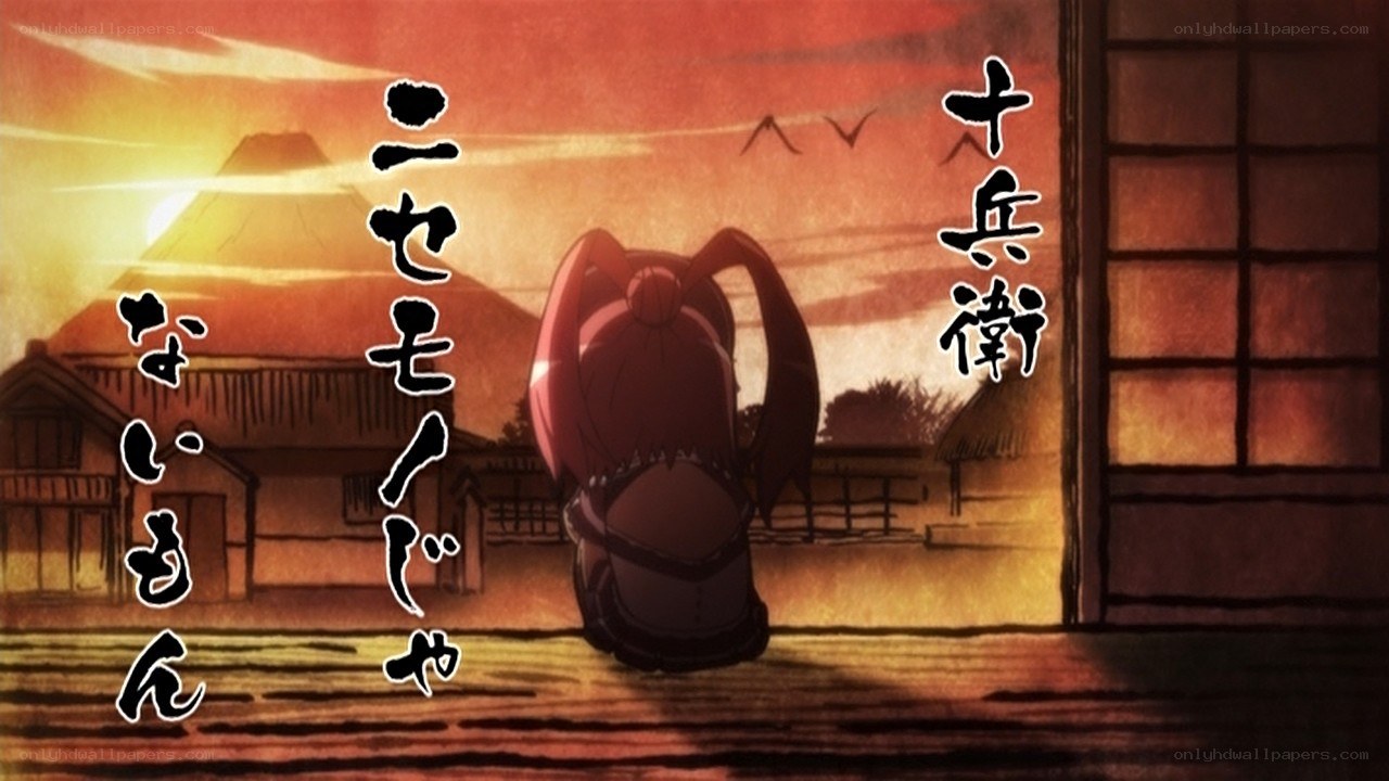 Anime character at sunset