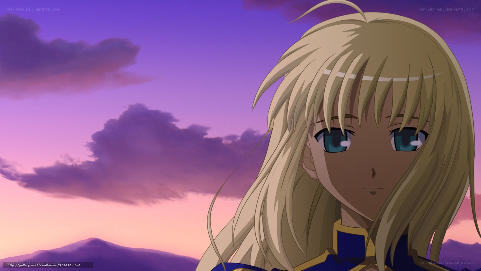 anime character at sunset