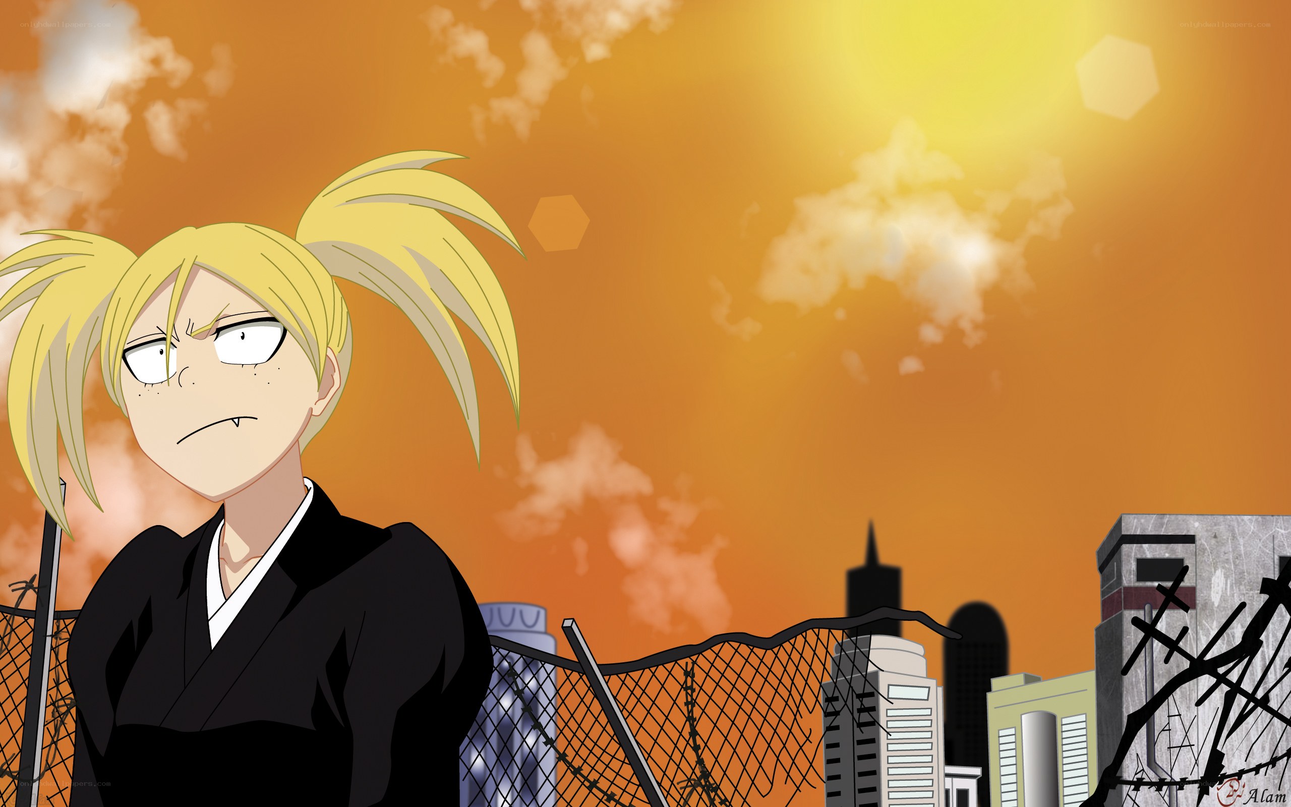 anime character at sunset