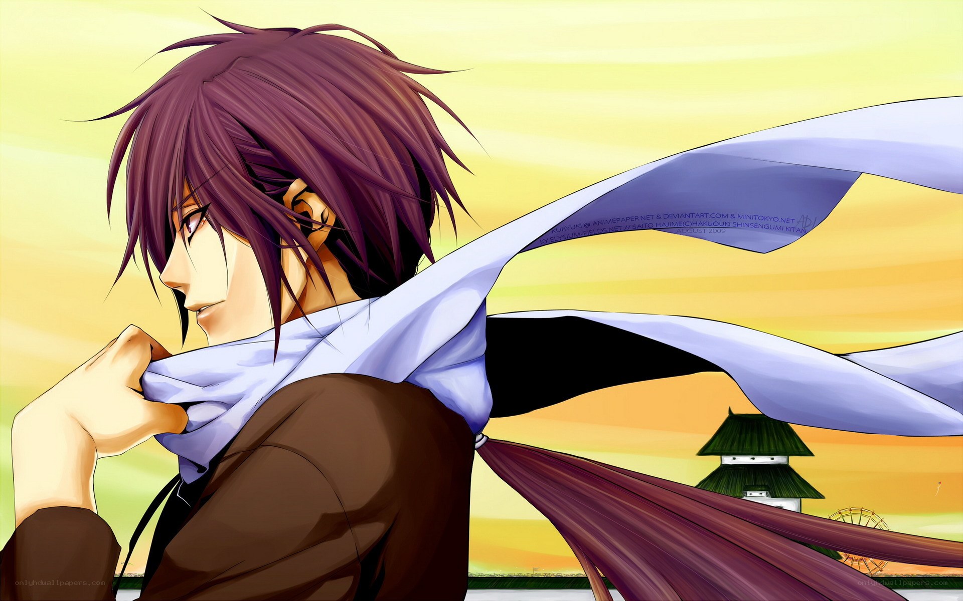 anime character at sunset