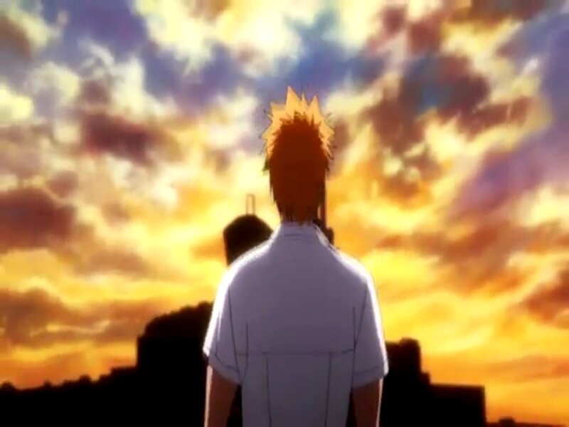 Anime Character at Sunset — Orange