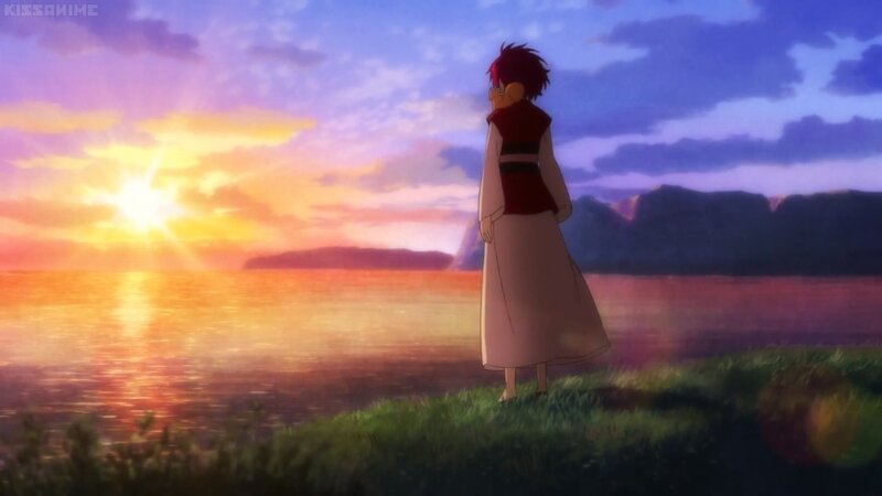 Anime Character at Sunset — Purple