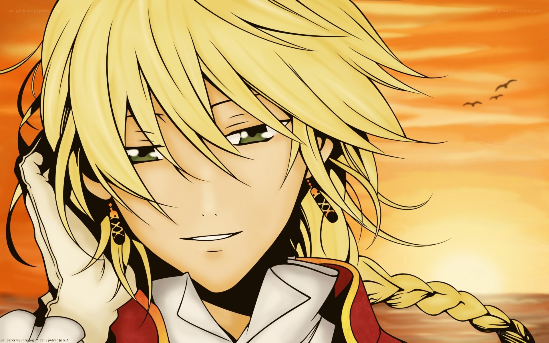 anime character at sunset