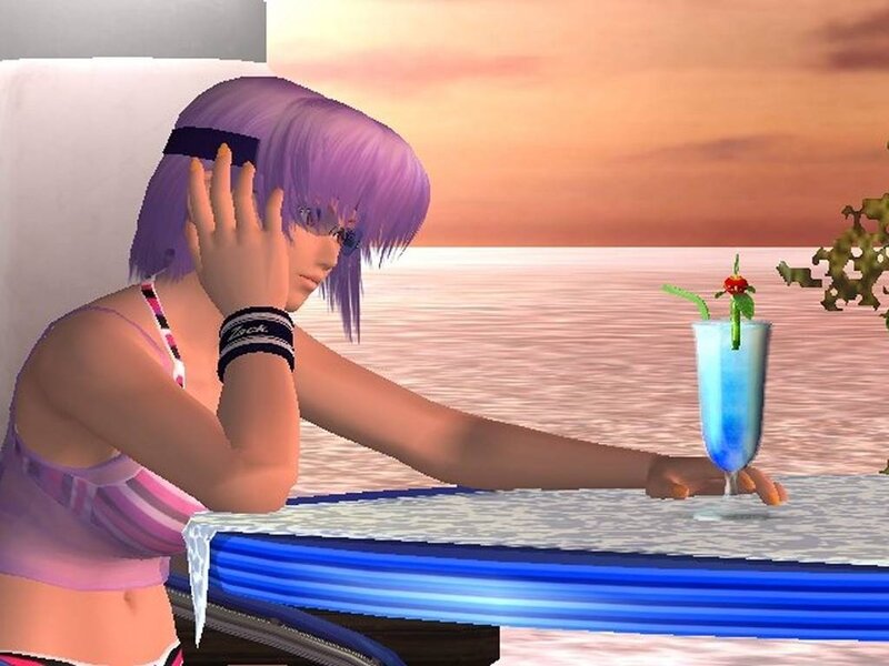 Anime Character at Table — Purple