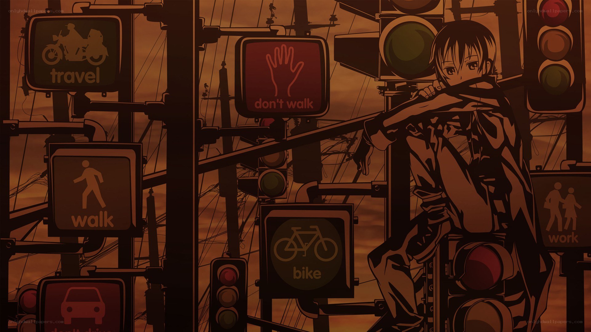 anime character at traffic intersection