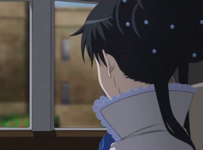 Anime Character at Window — Black