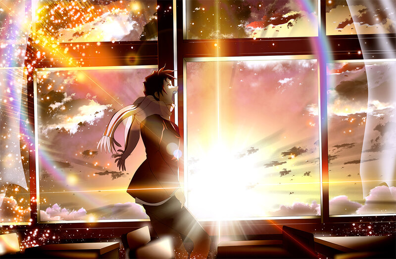 Anime Character at Window — Orange
