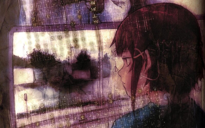 Anime Character at Window — Purple