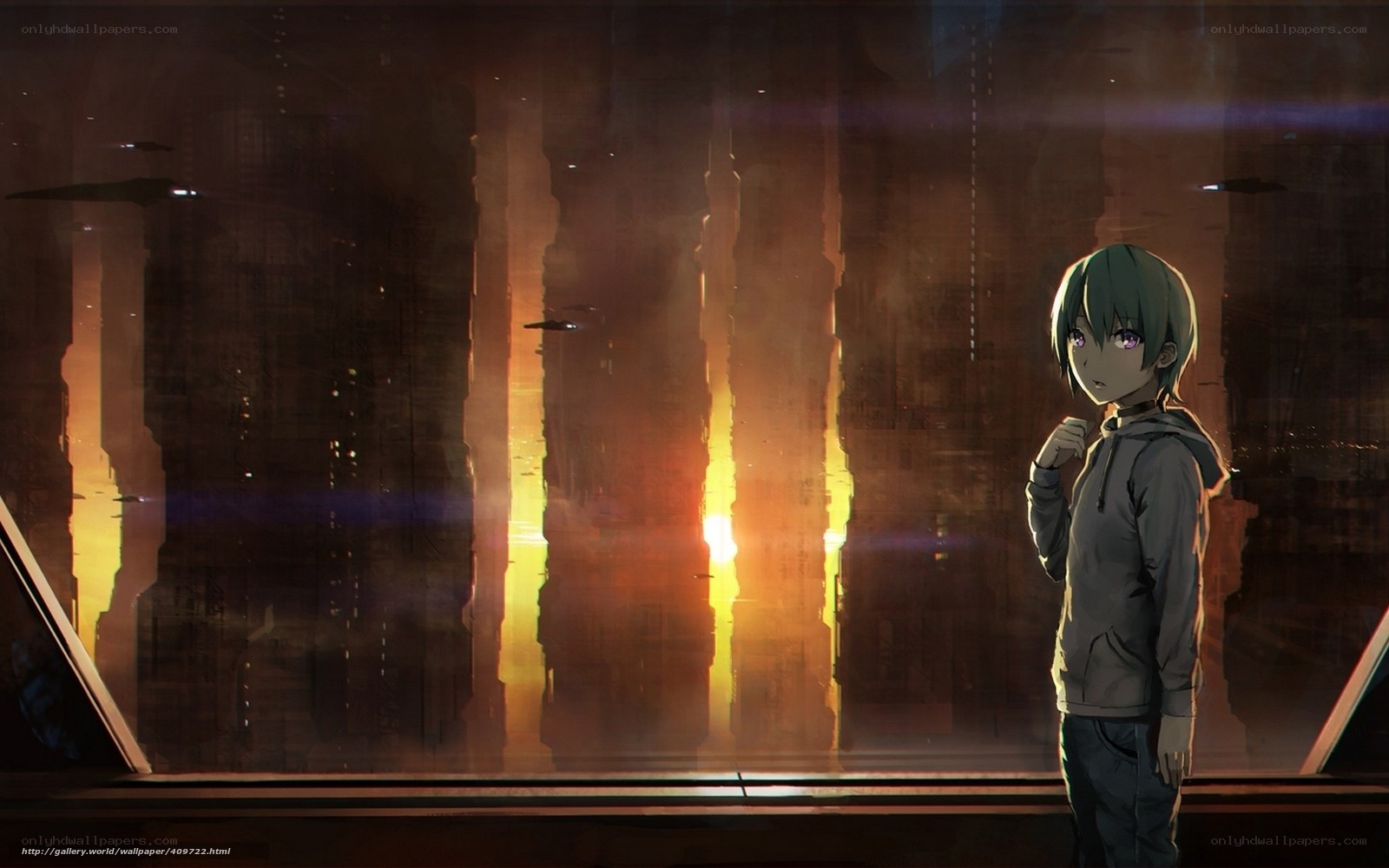 anime character at window