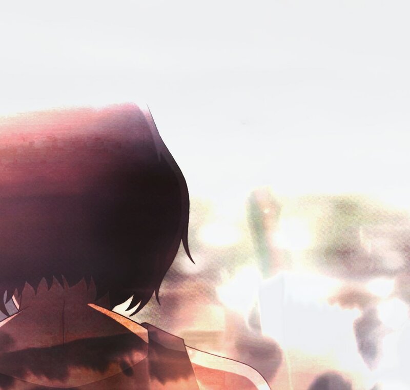 Anime Character Back View — Black, Dramatic, Manga