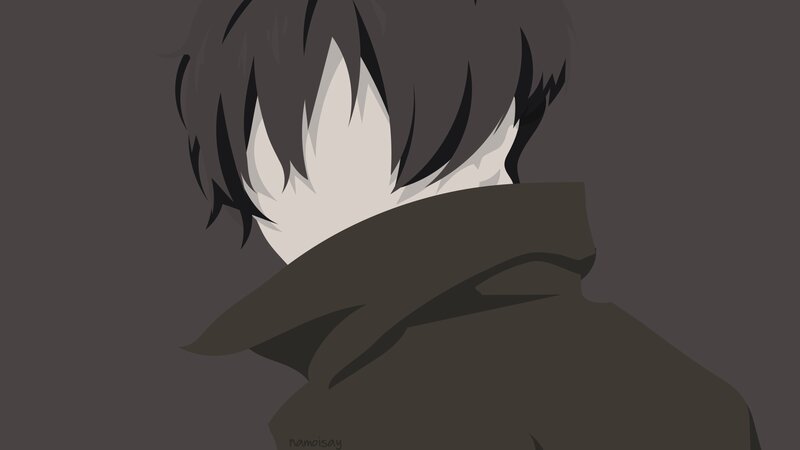 Anime Character Back View — Gray, Dramatic