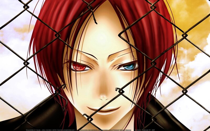 Anime character behind a fence