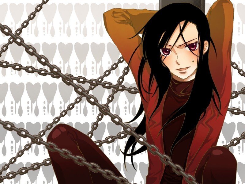 Anime character behind chains