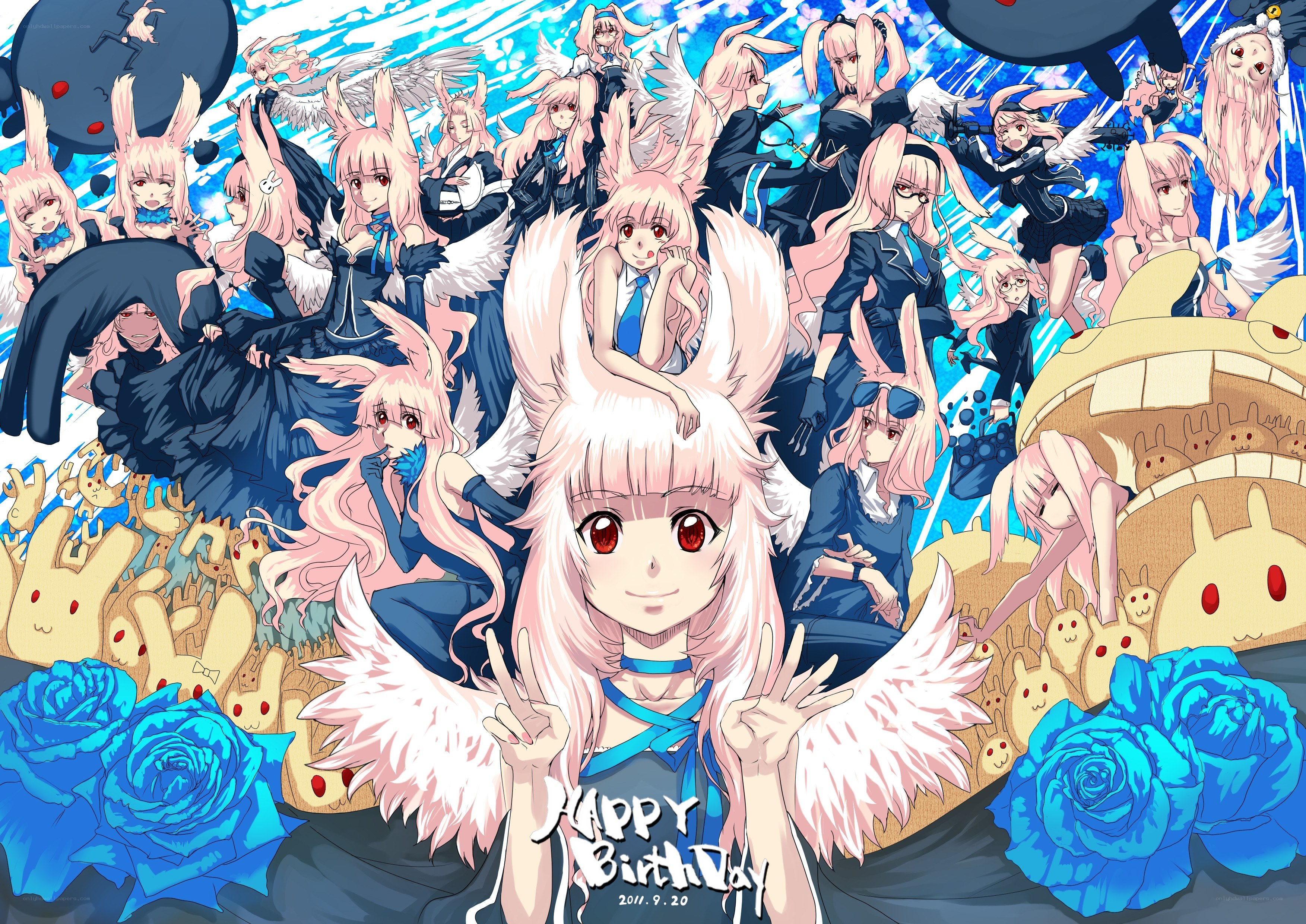 anime character birthday collage
