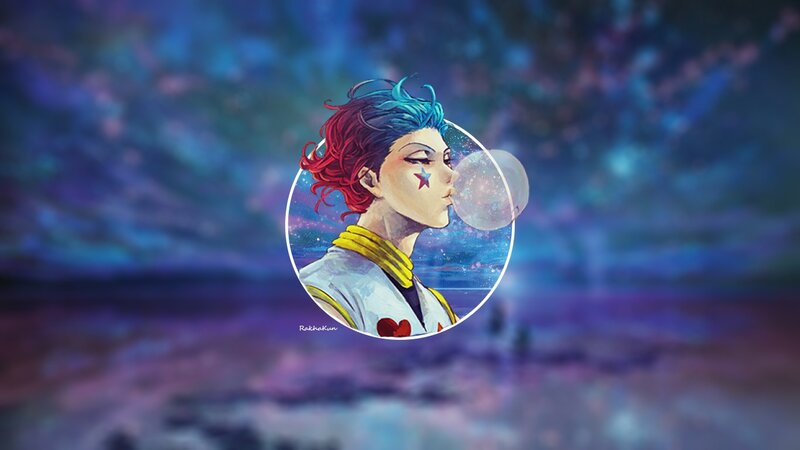 Anime Character Blowing Bubble — Blue