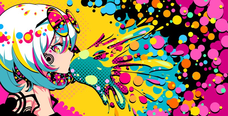 Anime Character Blowing Paint
