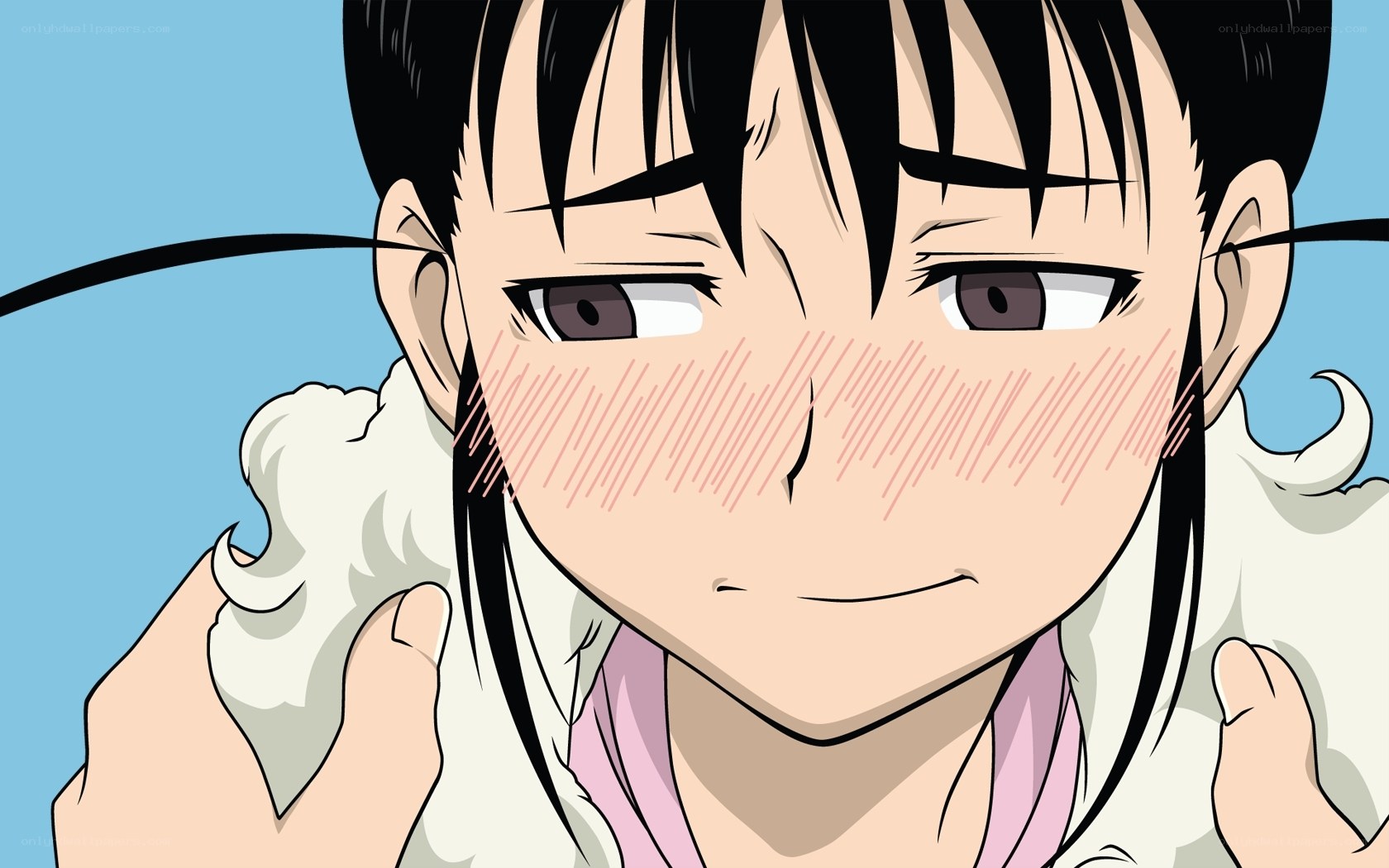 anime character blush close-up