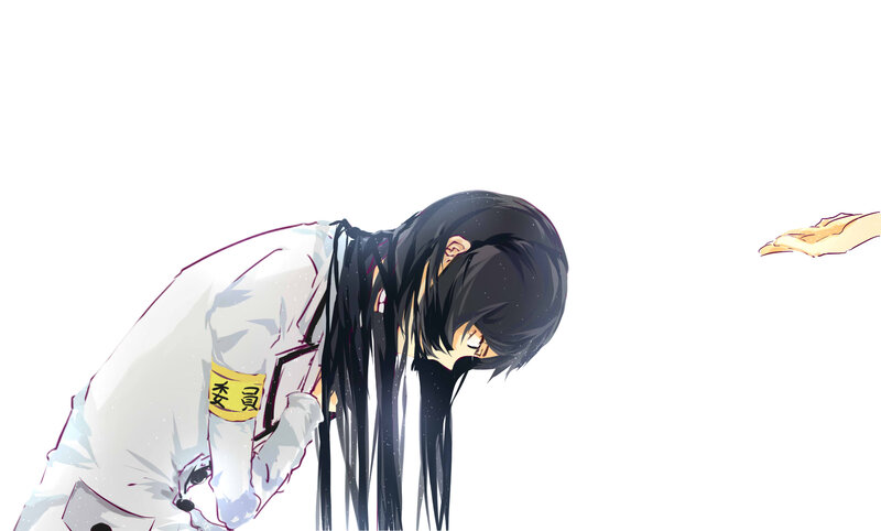 Anime Character Bowing — White