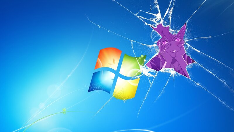 Anime Character Breaking Glass — Blue