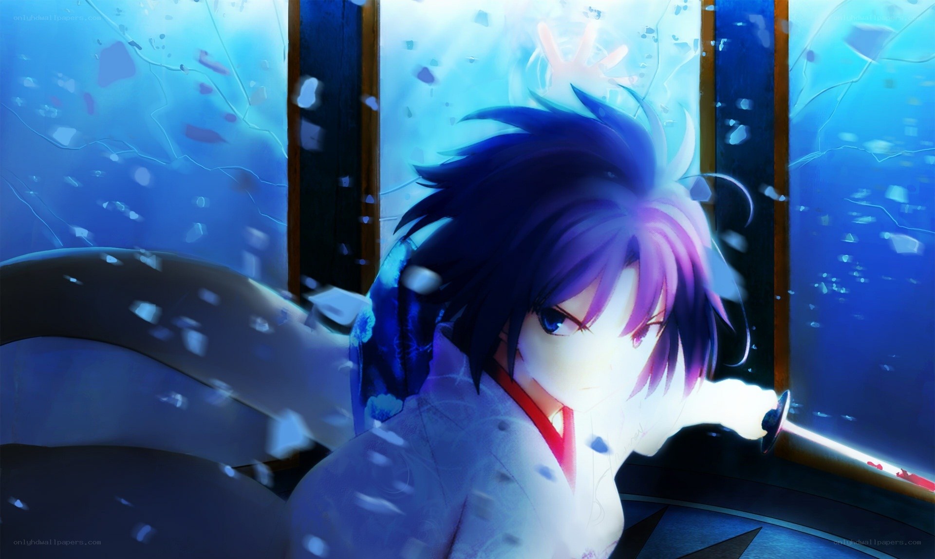 anime character breaking glass