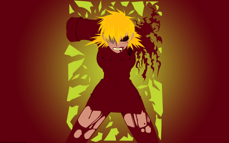 anime character breaking wall
