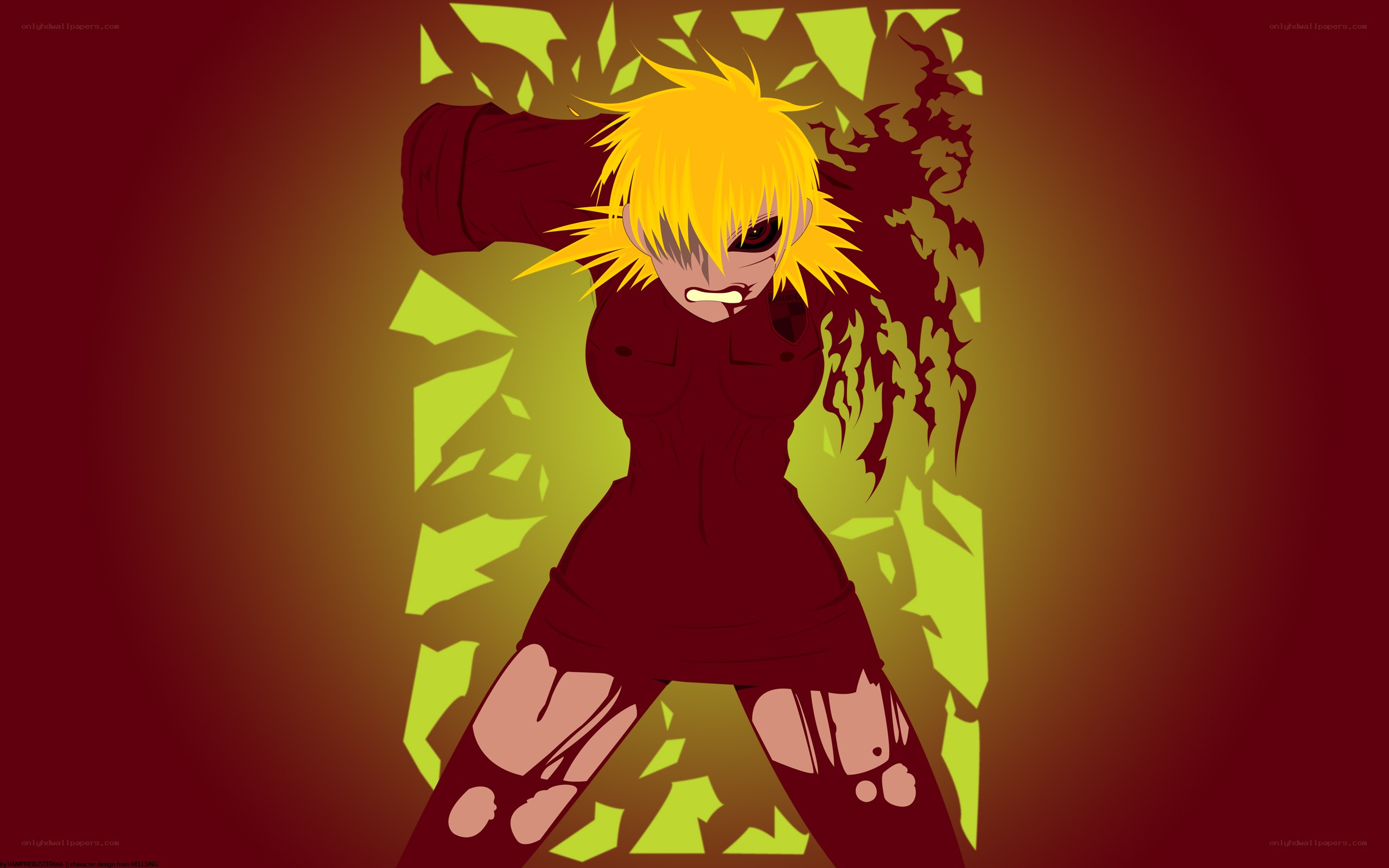 anime character breaking wall