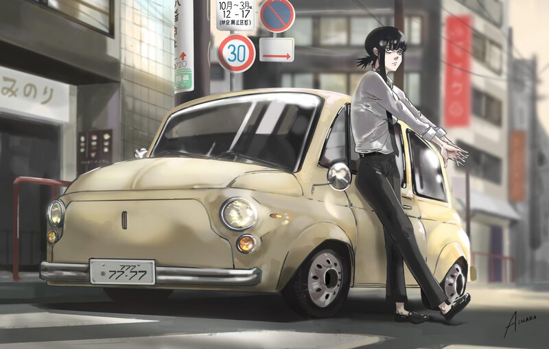 Anime Character by Car