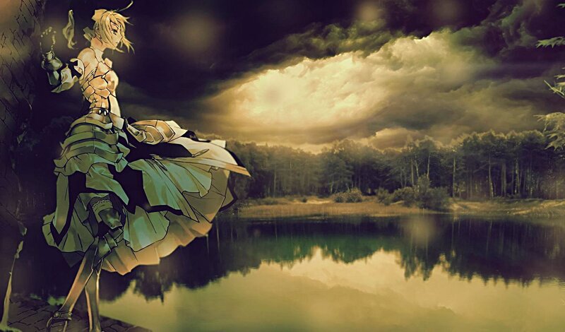 Anime Character by Lake