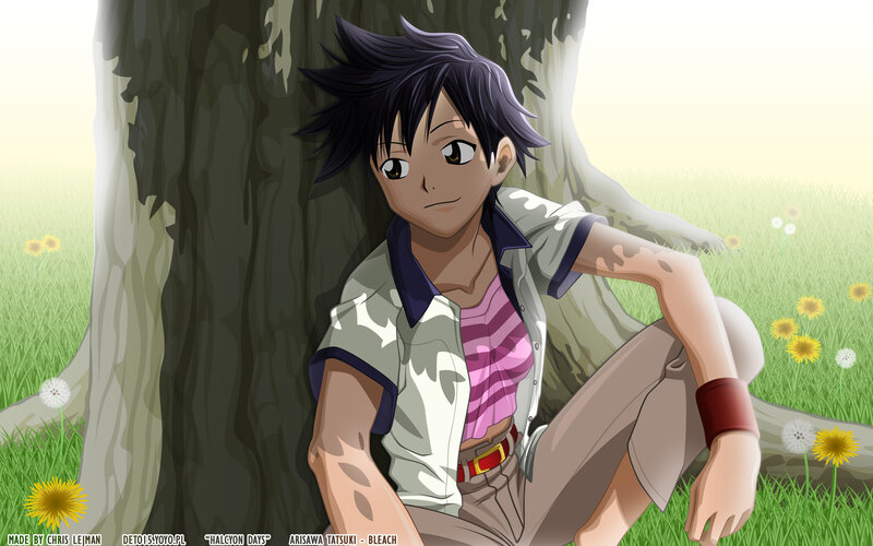 Anime character by tree