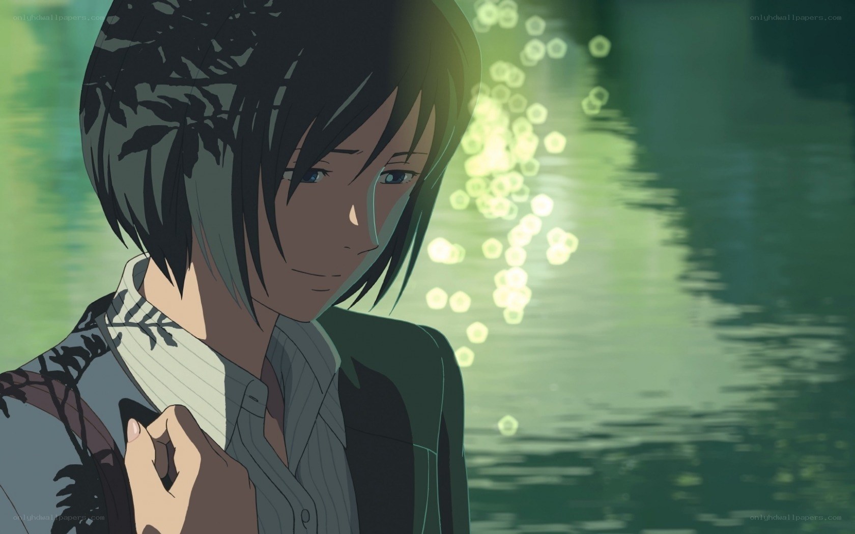 anime character by water