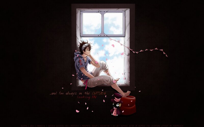 Anime Character by Window — Black