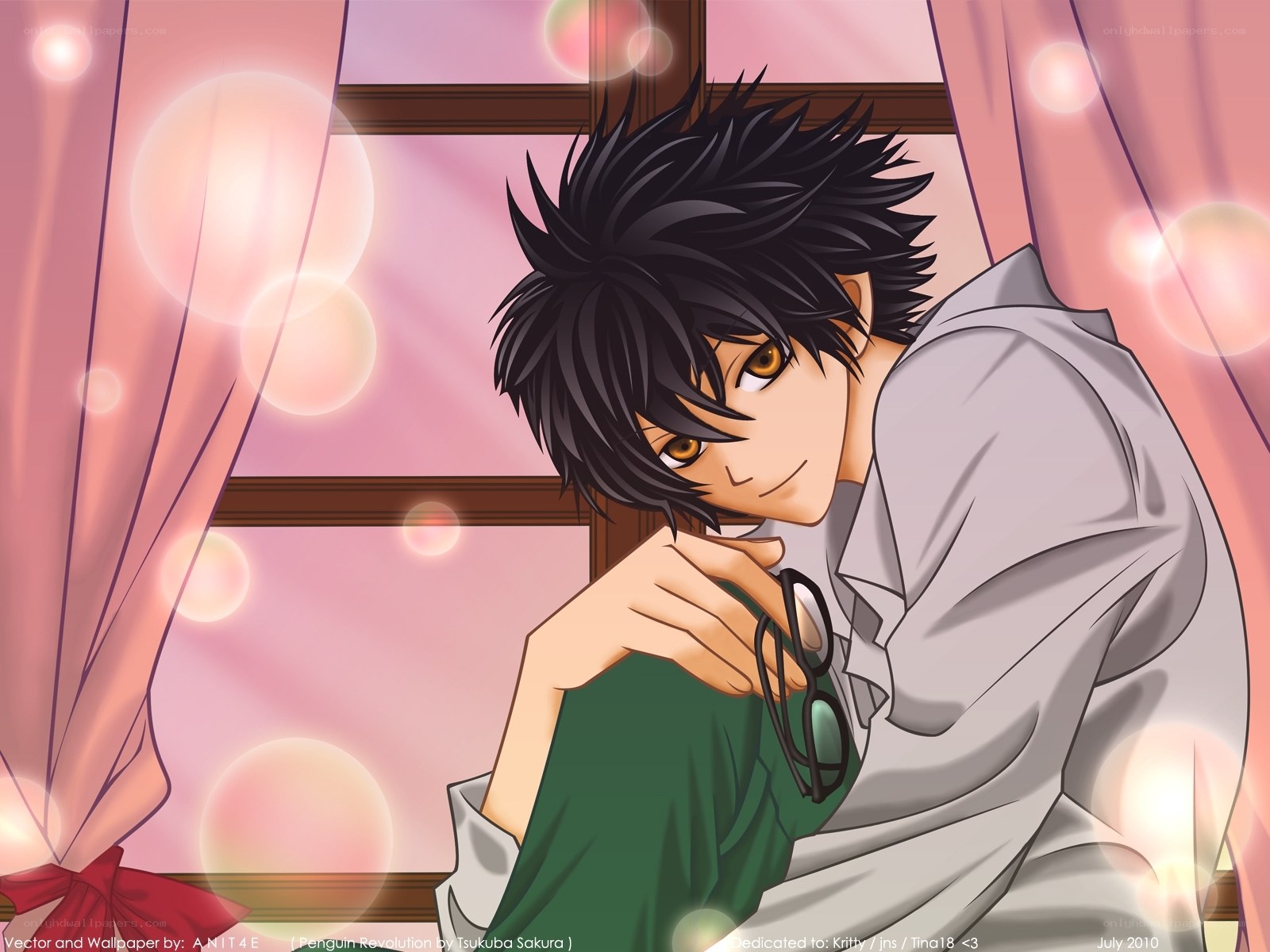 anime character by window