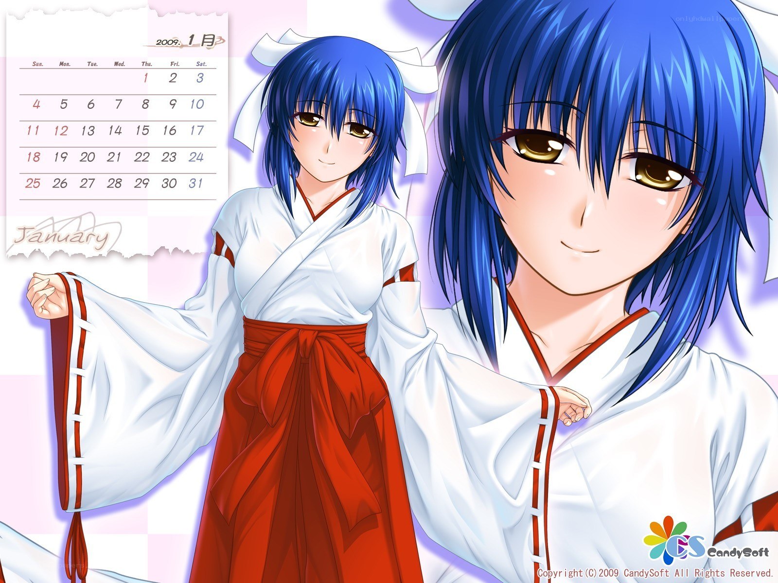 Anime character calendar art