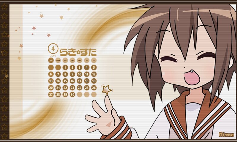 Anime character calendar wallpaper