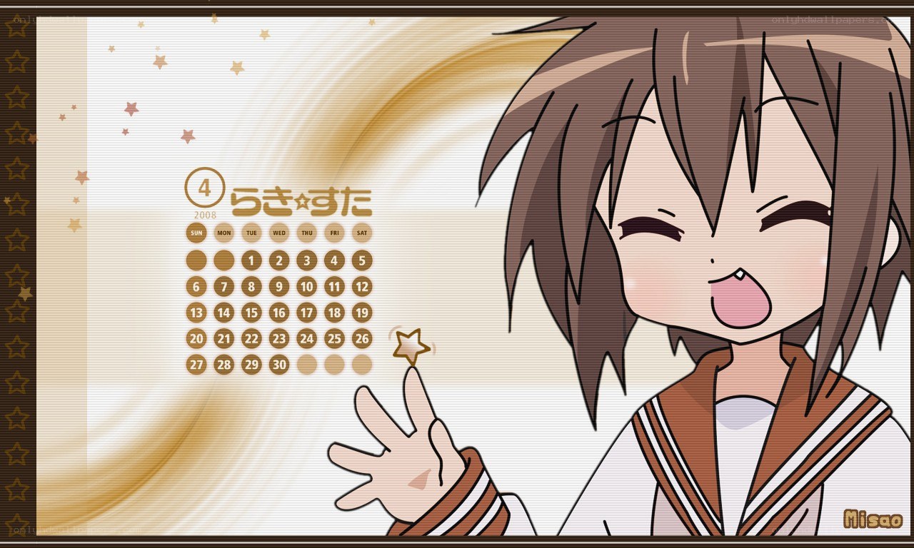 Anime character calendar wallpaper