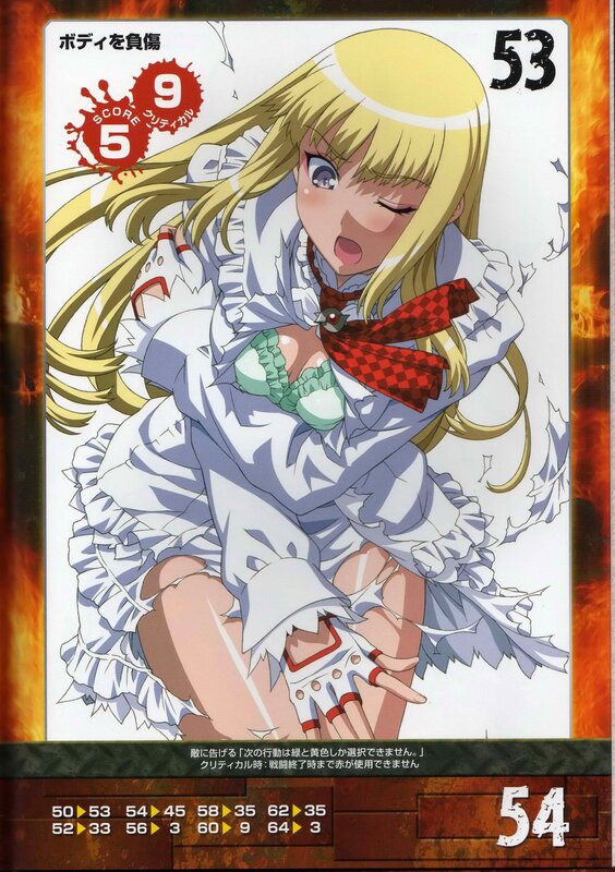 anime character card with injury