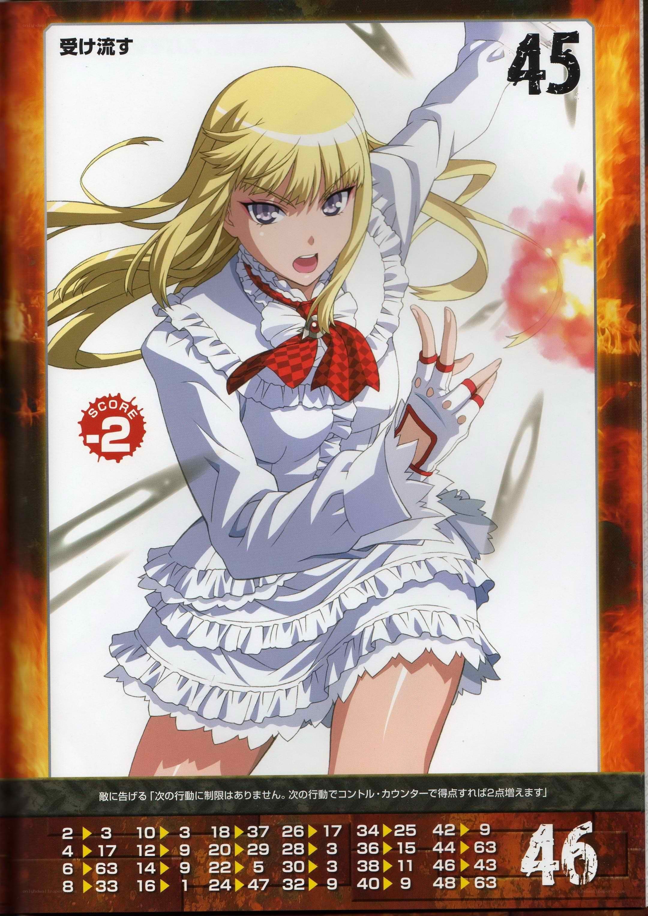 anime character card with score