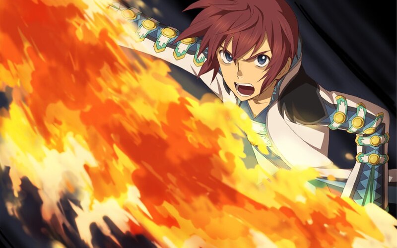 anime character casting fire spell