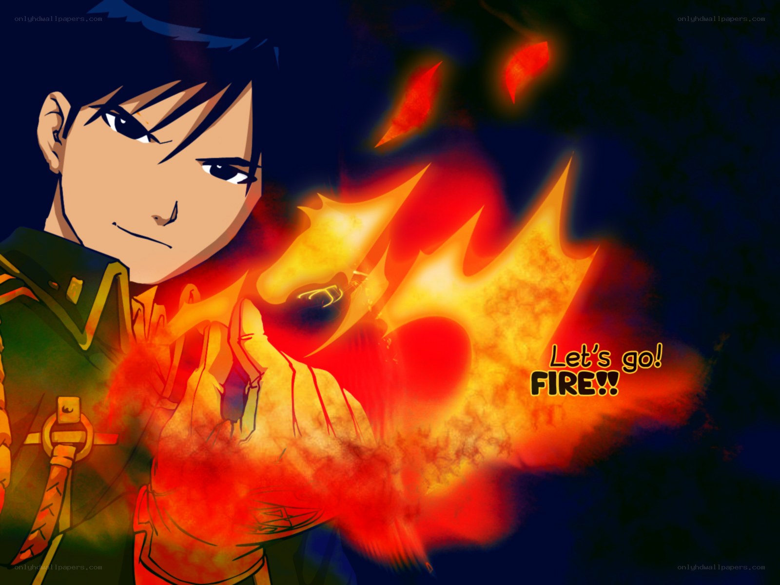 anime character casting fire spell