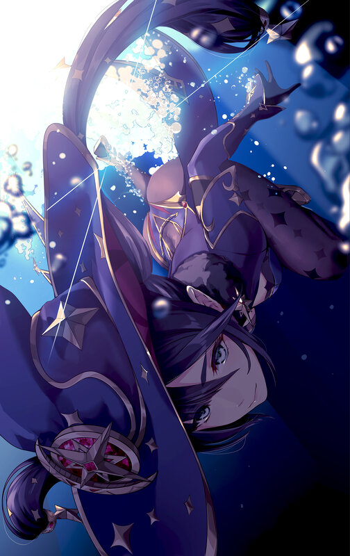 Anime Character Casting Spell — Purple, Dramatic, Digital Art, Magic