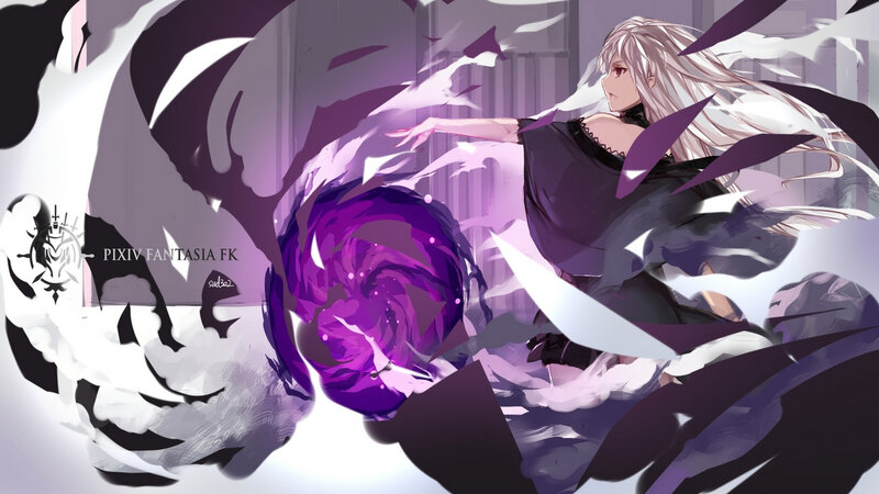 Anime Character Casting Spell — Purple, Dramatic, Digital Art