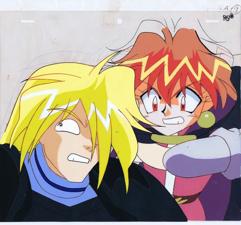 Anime character cel with two characters