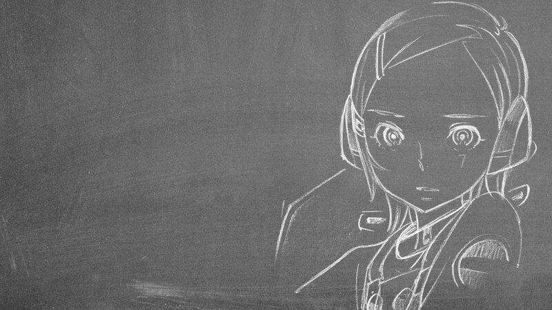 anime character chalk drawing