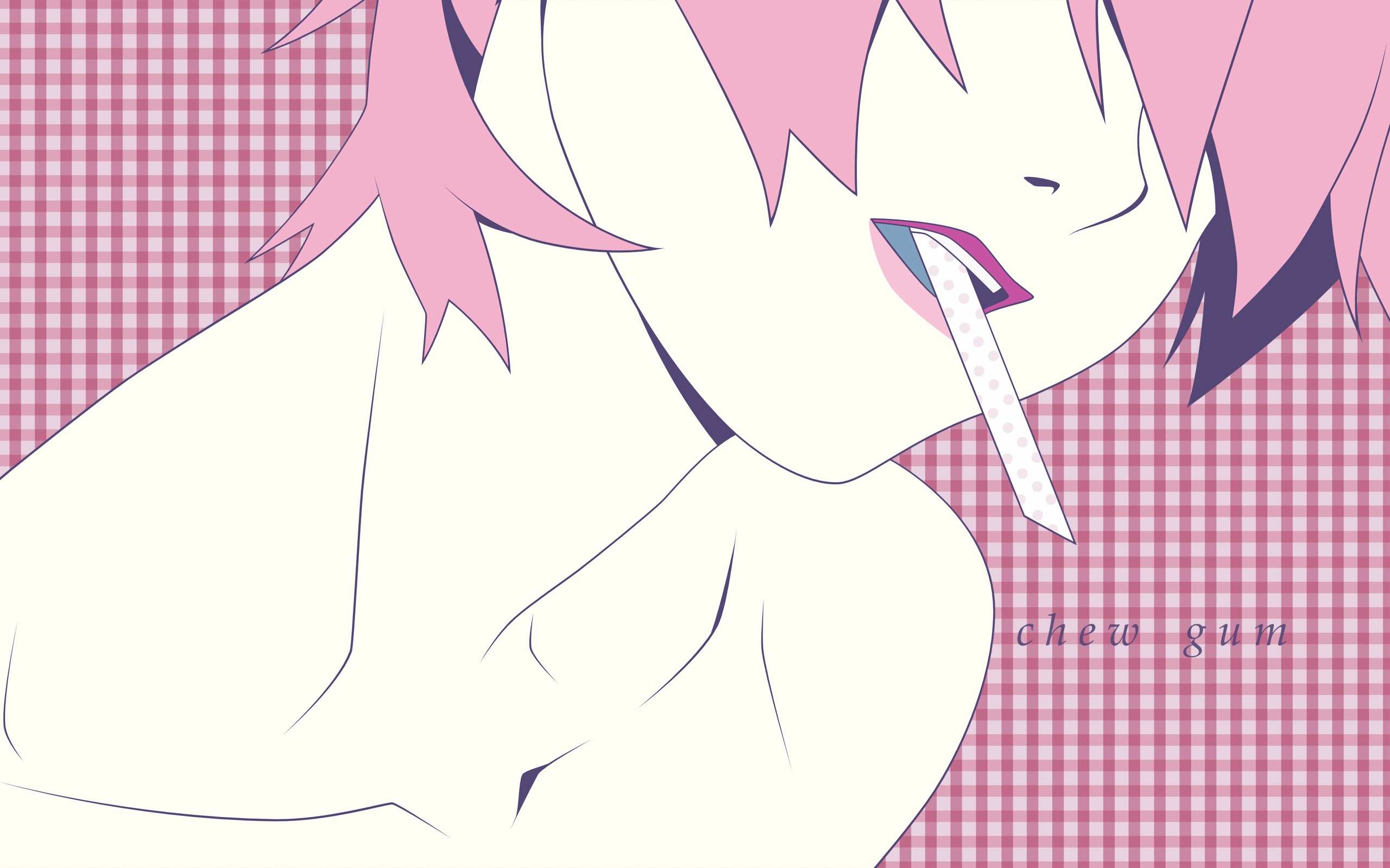 anime character chewing gum