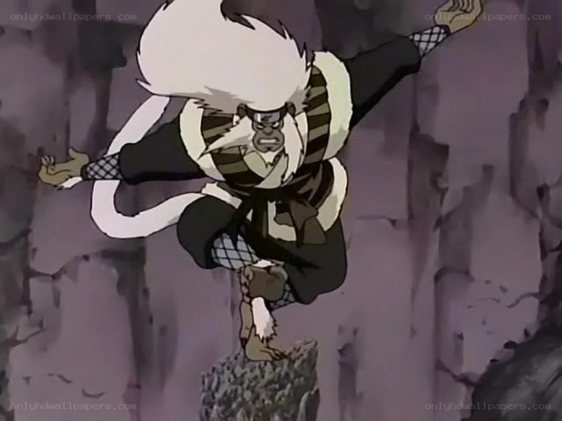 Anime character climbing rock