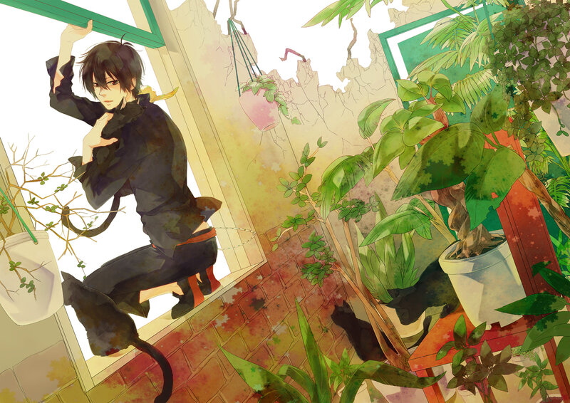 Anime Character Climbing Window